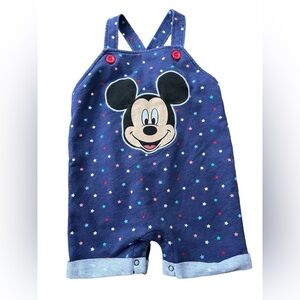Disney Baby Mickey Mouse Overall 24M Dark Blue Snap Button One Piece